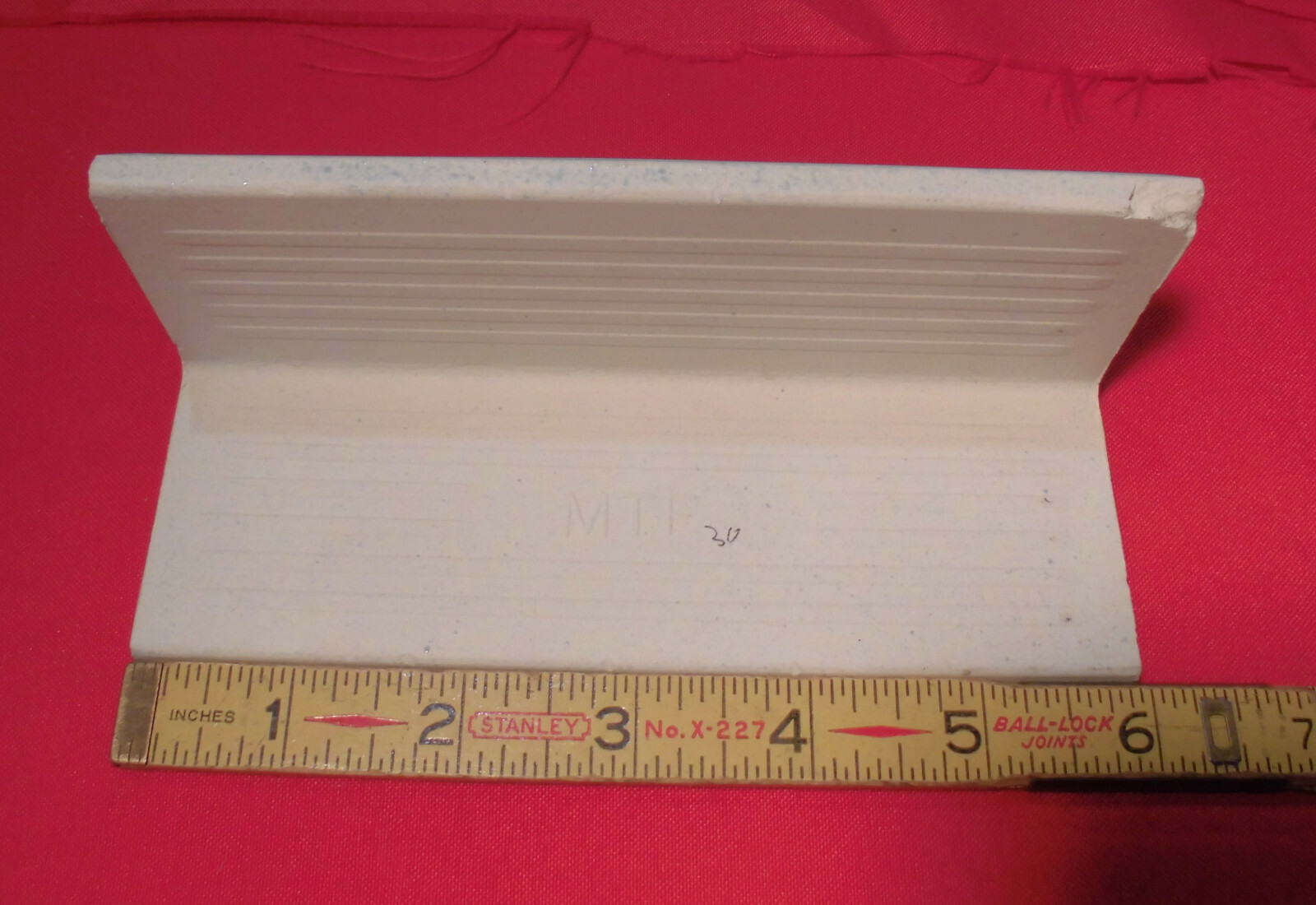 1 pc. *Bright Dark Wedgewood* V Cap Ceramic Trim Tile; Counter Top Edging; Blue