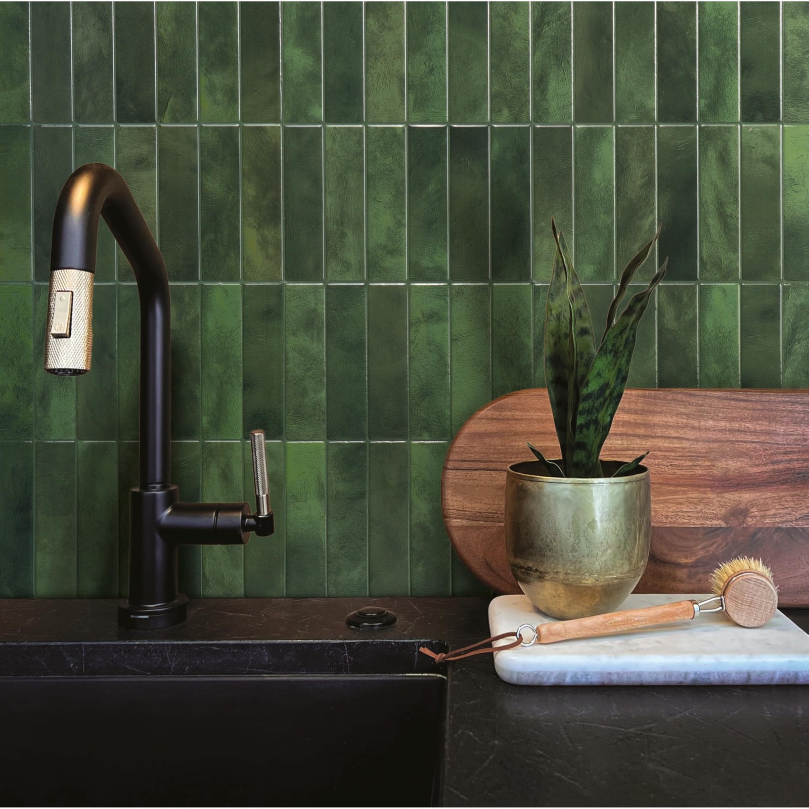 Smart Tiles SMART TILES Peel and Stick Backsplash – 5 Sheets of 11.43” x 9”…