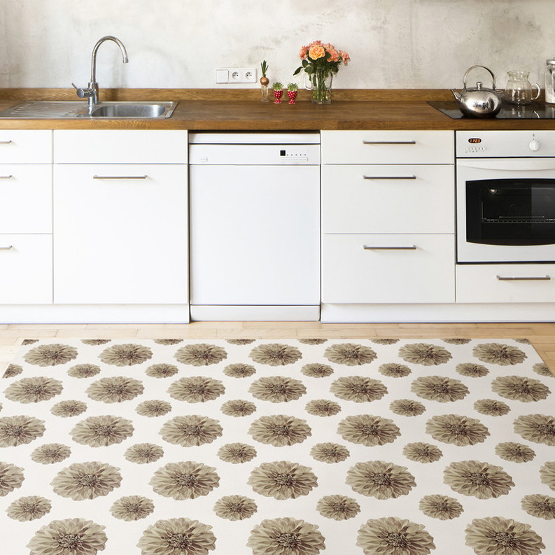 Flora’ Floral Non-Slip Indoor/Outdoor Rug Orange/gold 2′ x 3′