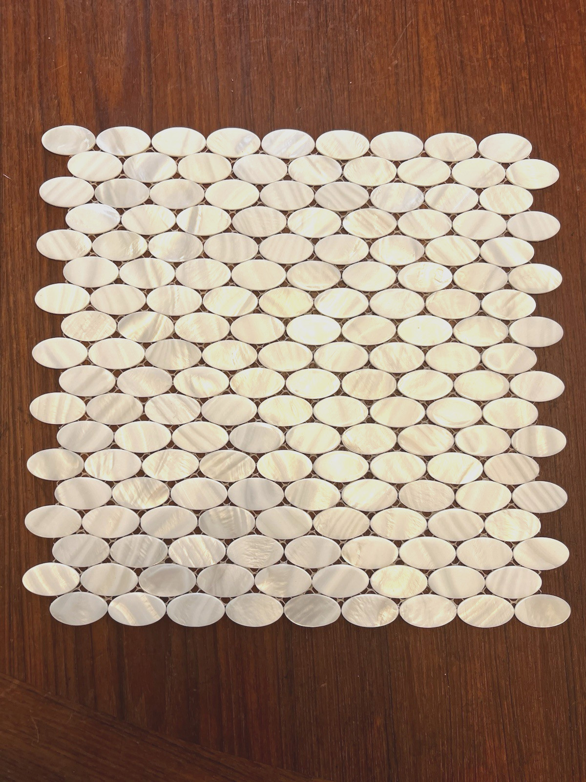 10 Mother of Pearl Real Sea Shell Mosaic Tile 12″x12″ Sheet 1″ Oval Tiles