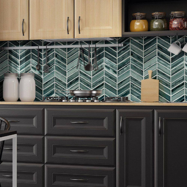 Midnight Blue Ombre 4 in. x 4 in. Matte Glass Mesh-Mounted Mosaic Tile