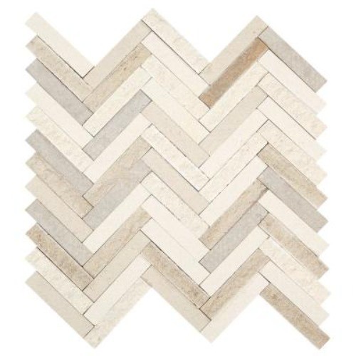 Daltile Beige Blend Chevron 10x12x0.31in Stone Mosaic Wall Tile 0.71 sqft 10 pcs