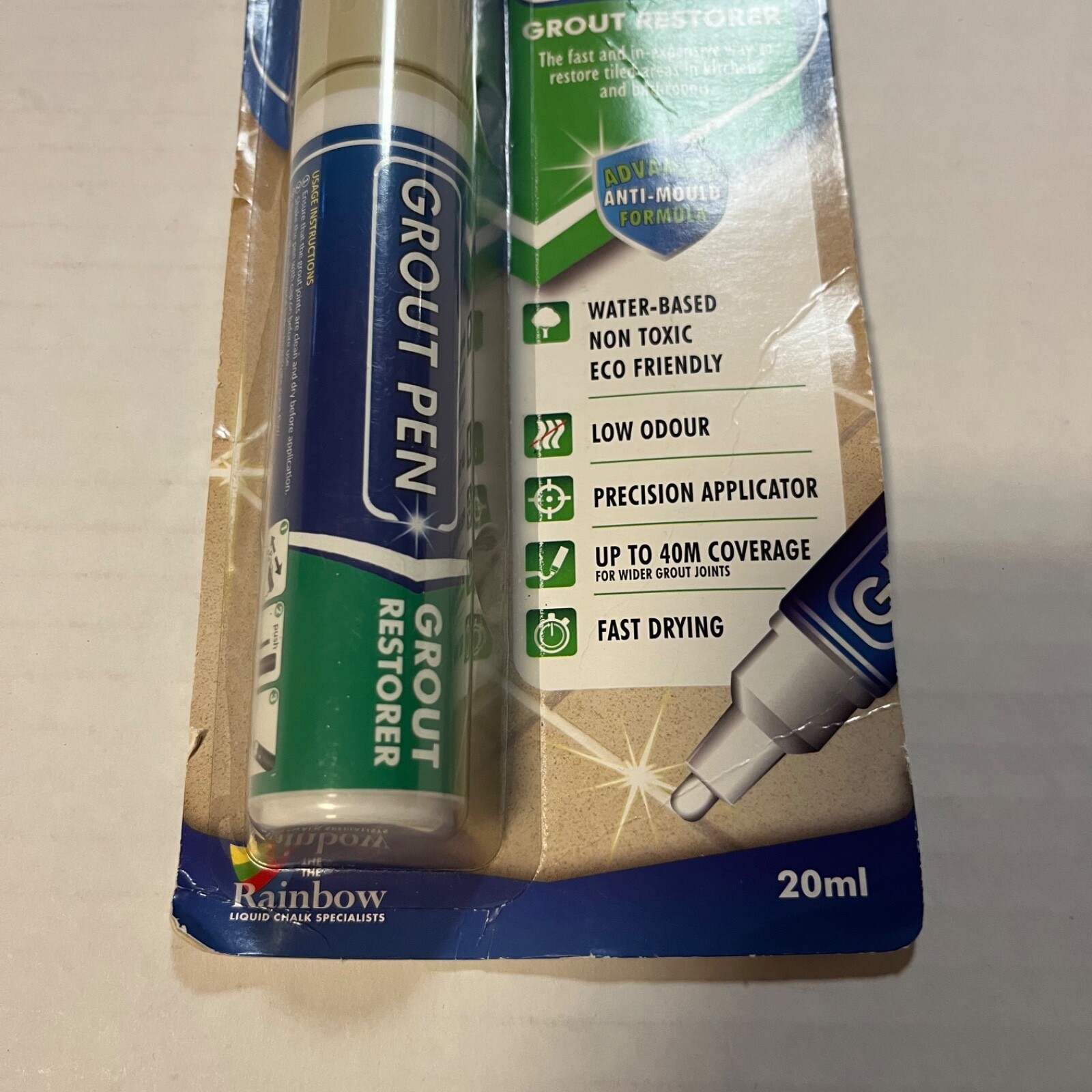 Grout Pen Ivory Tile Paint Marker: Waterproof Tile Grout Pen Wide Tip 15 mm NEW