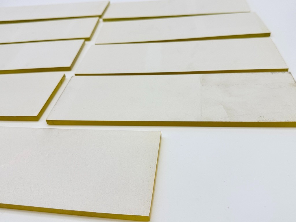 LOT of 9 Unused Yellow Glass 12″ X 4″ X 1/4″ Backsplash Subway Wall Tiles