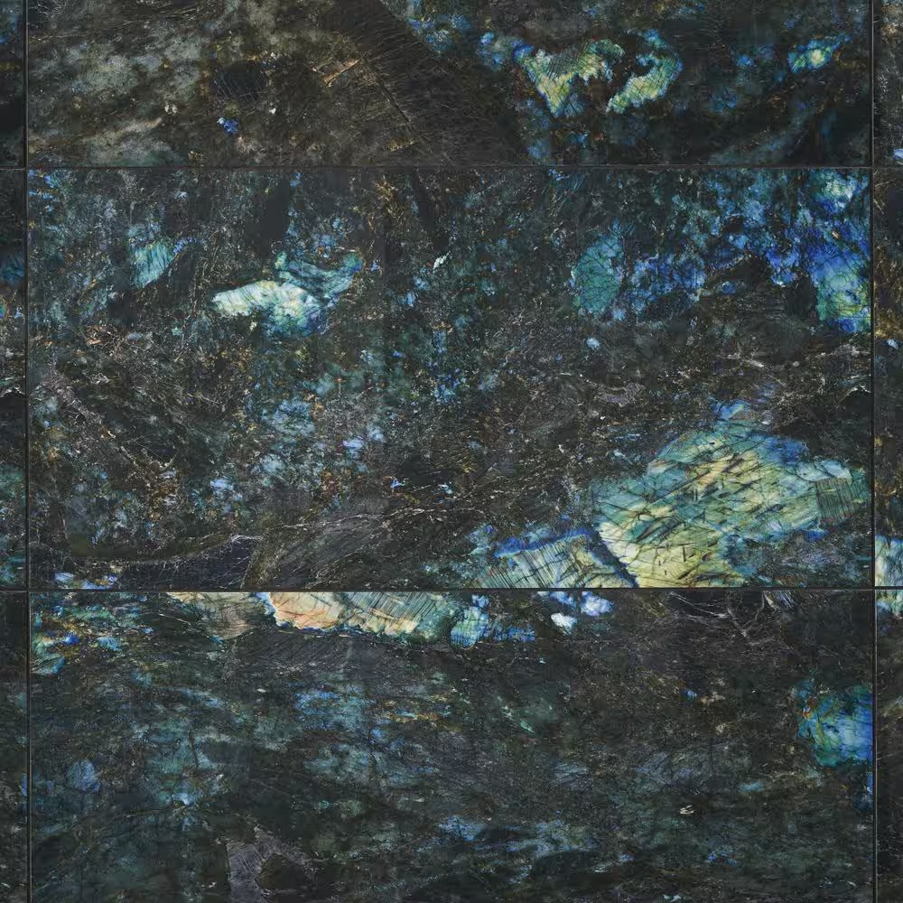Jume Onyx Labrodorite Blue 24 In. X 48 In. Polished Porcelain Floor and Wall Til