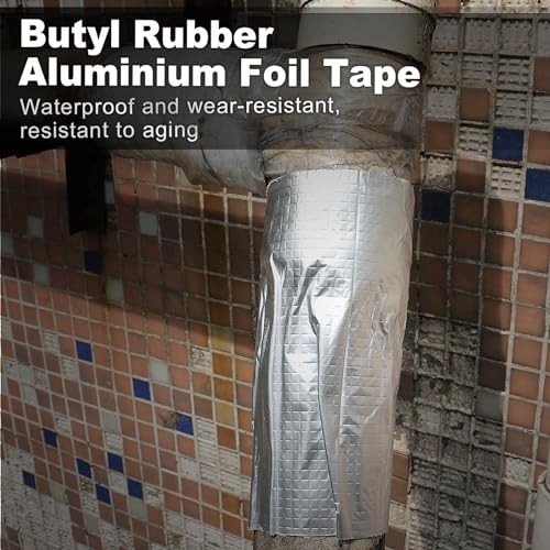 Butyl Tape, Waterproof 1.5mm x 8″ W X 33’L, Multi-Use Leak Repair 8inch 33ft