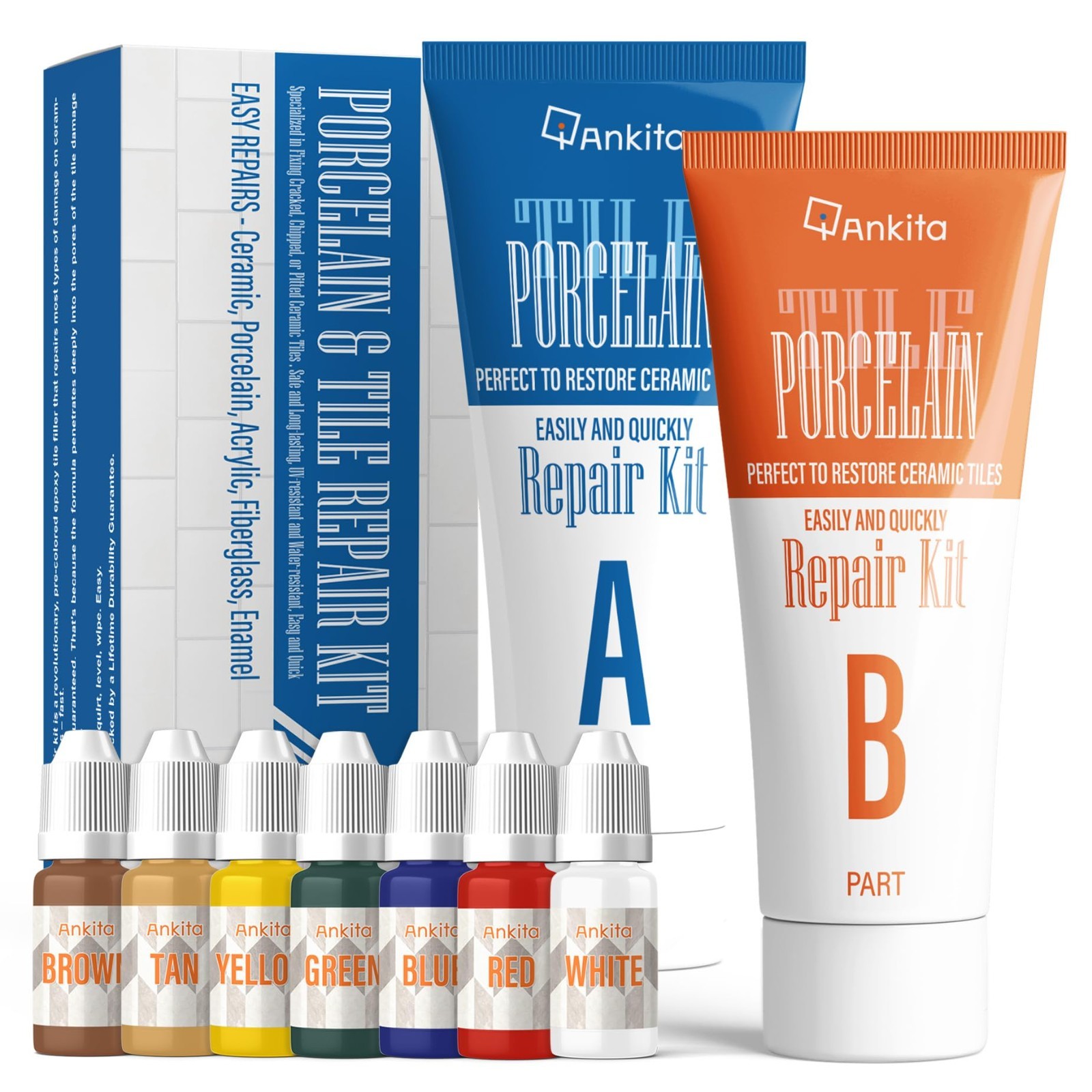 Ceramic Tile Repair Kit for Chips & Cracks – Color Match, Strong Adhesion Filler