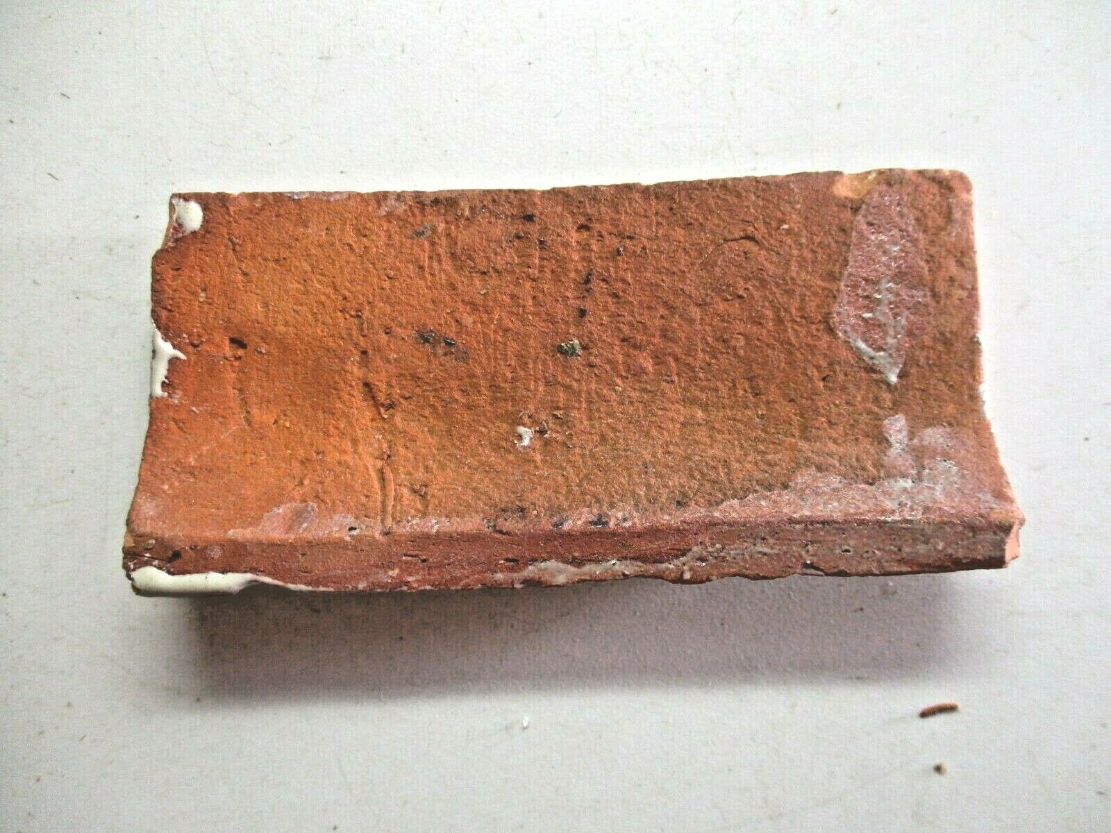 1 Tile Terracotta 4″x2 Radius Curved Wall Cap Outside Corner Flower Handmade Vtg