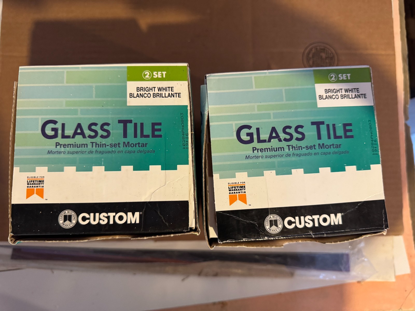 x2 Custom Building Products Glass Tile 7 lb. Bright White Premium Thinset Mortar