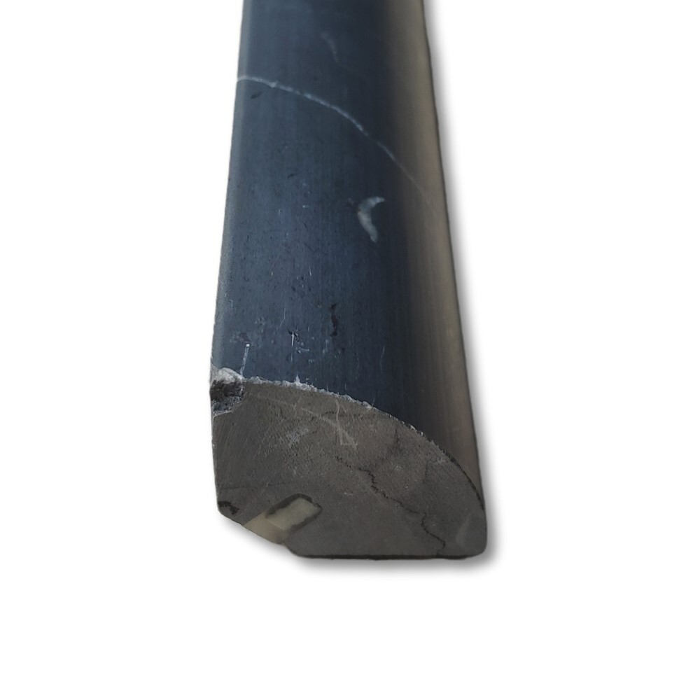N16H Nero Marquina Black Marble Round Edge Pencil Liner Trim Molding Honed