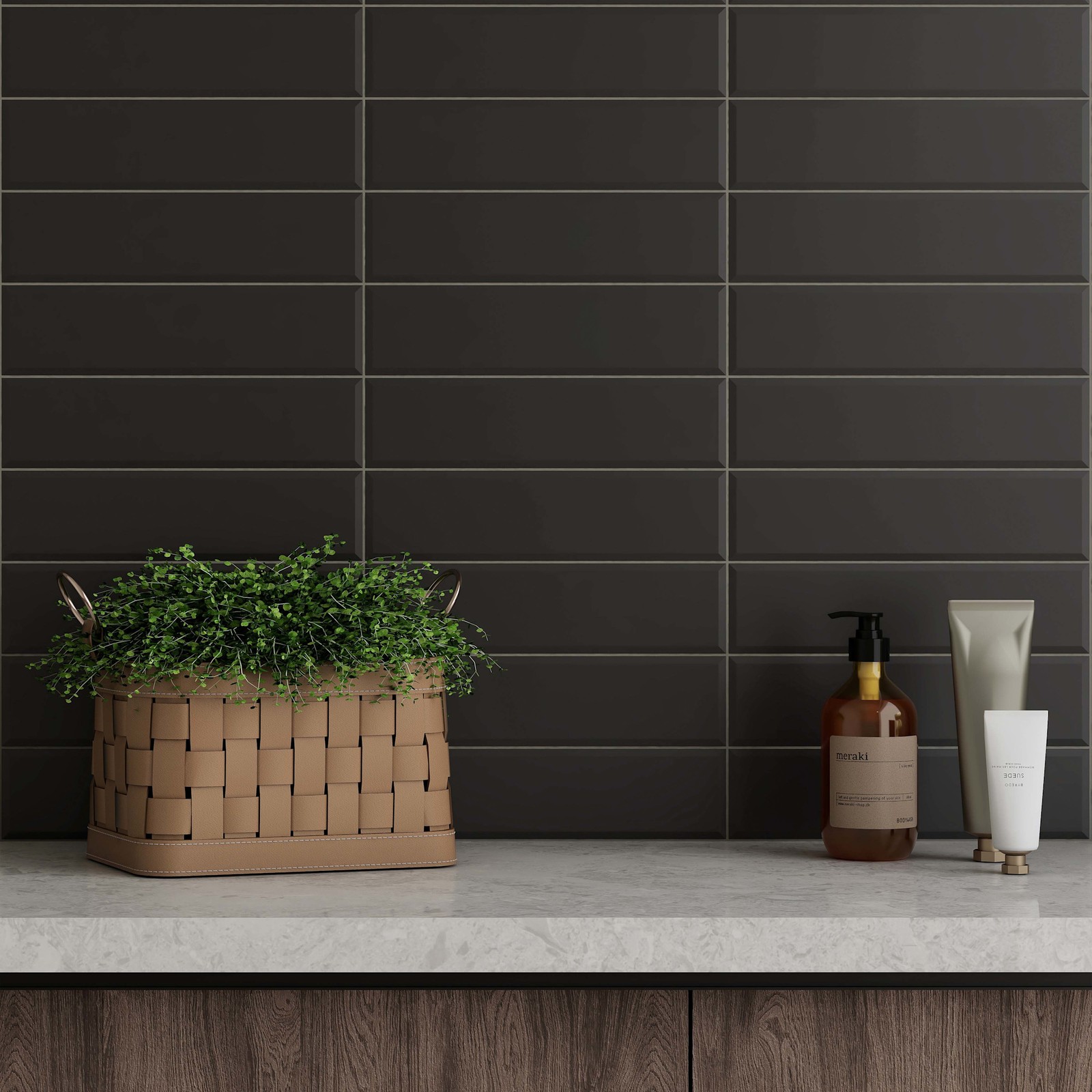 Cruz Bay Studio MKT6 Facet – 3″ x 12″ Brick Wall Tile – Glossy – White