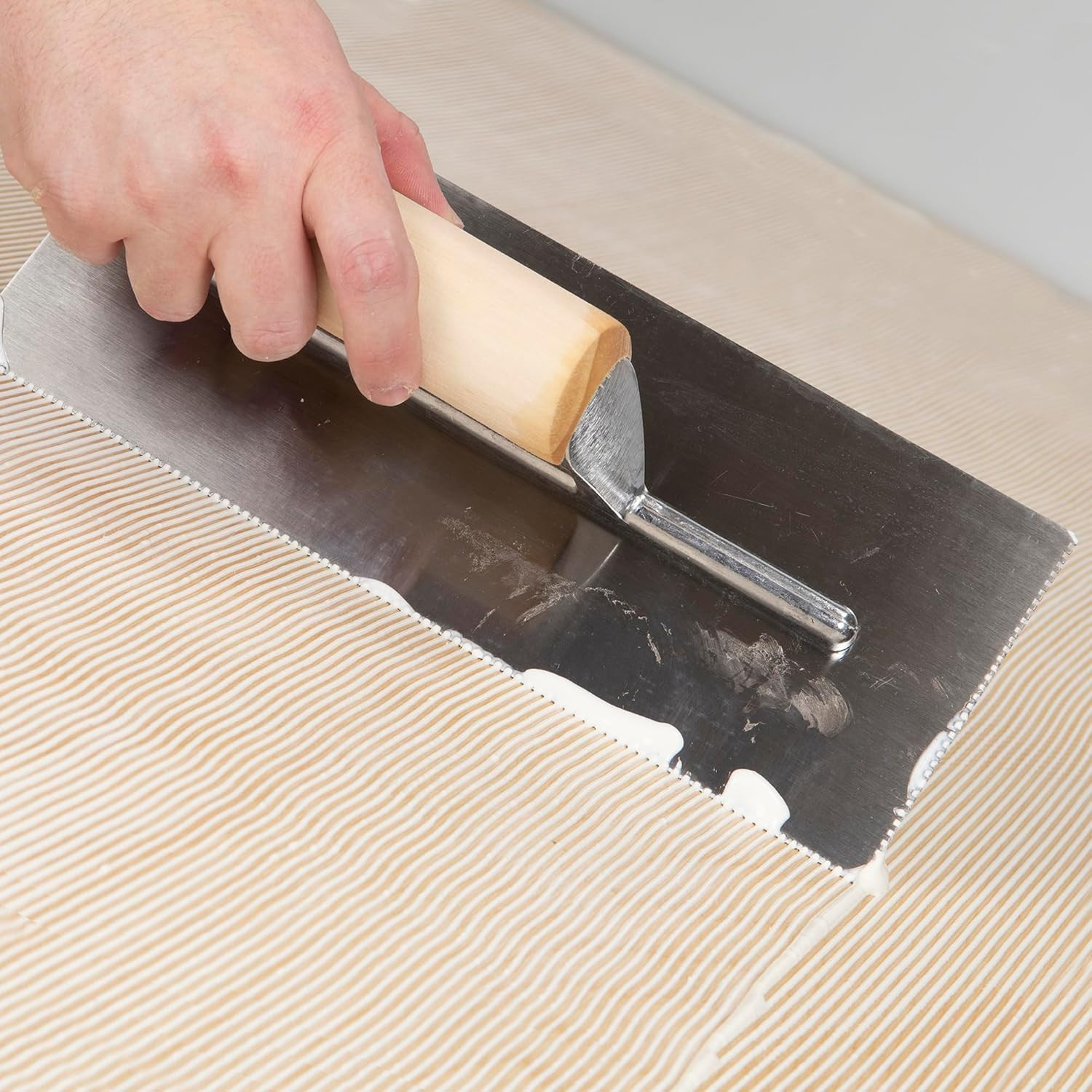 1/16″ X 1/16″ X 1/16″ Square Notch Pro Vinyl Flooring Trowel with Wood Handle