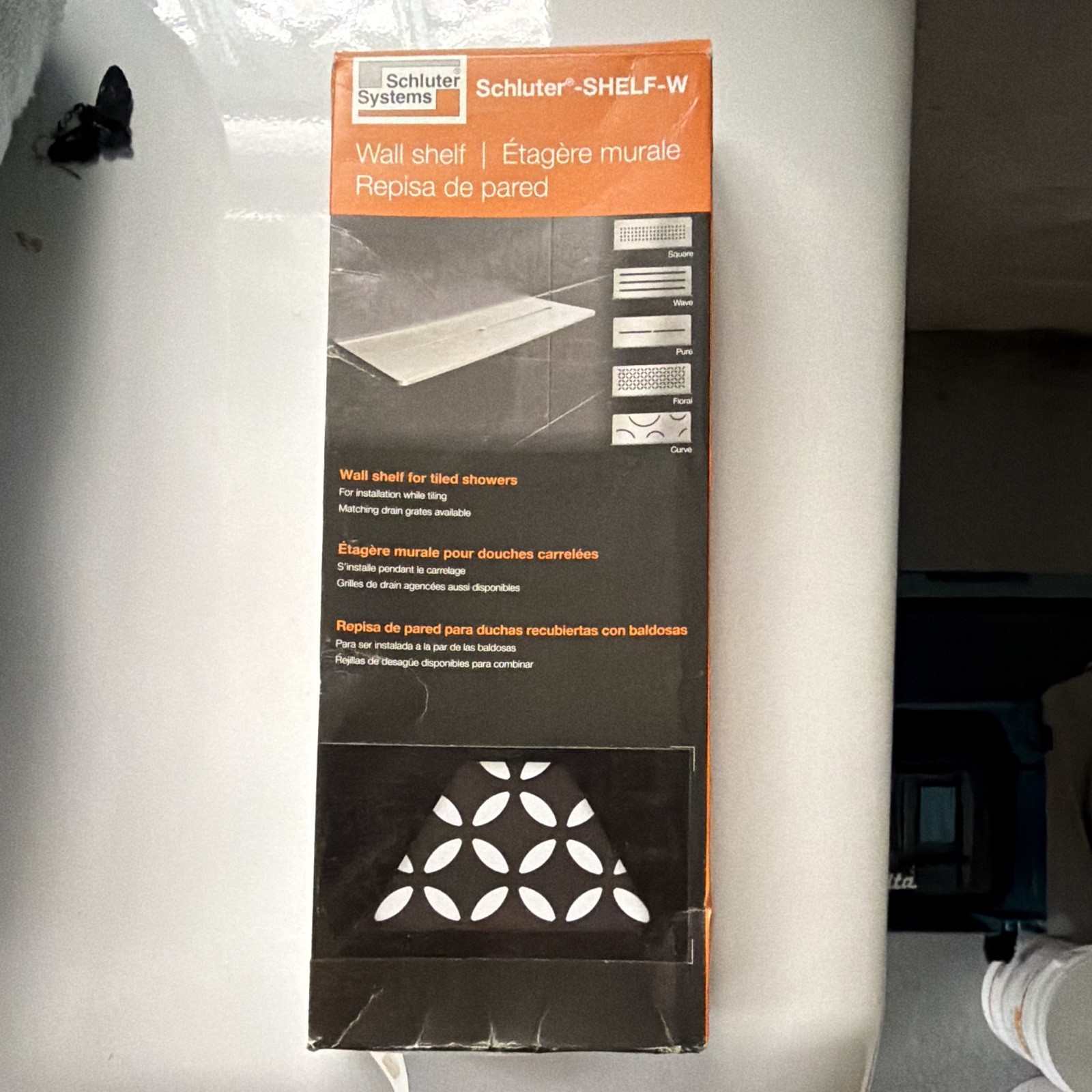 Schluter Systems Schluter-SHELF-W Wall Mounted Metal Wall Shelf Black