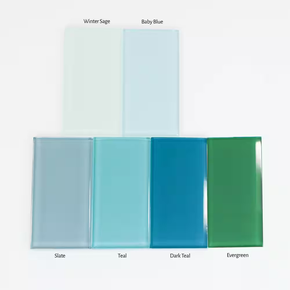 Evergreen 3 In. X 6 In. X 8Mm Glass Subway Tile (5 Sq. Ft./Case)