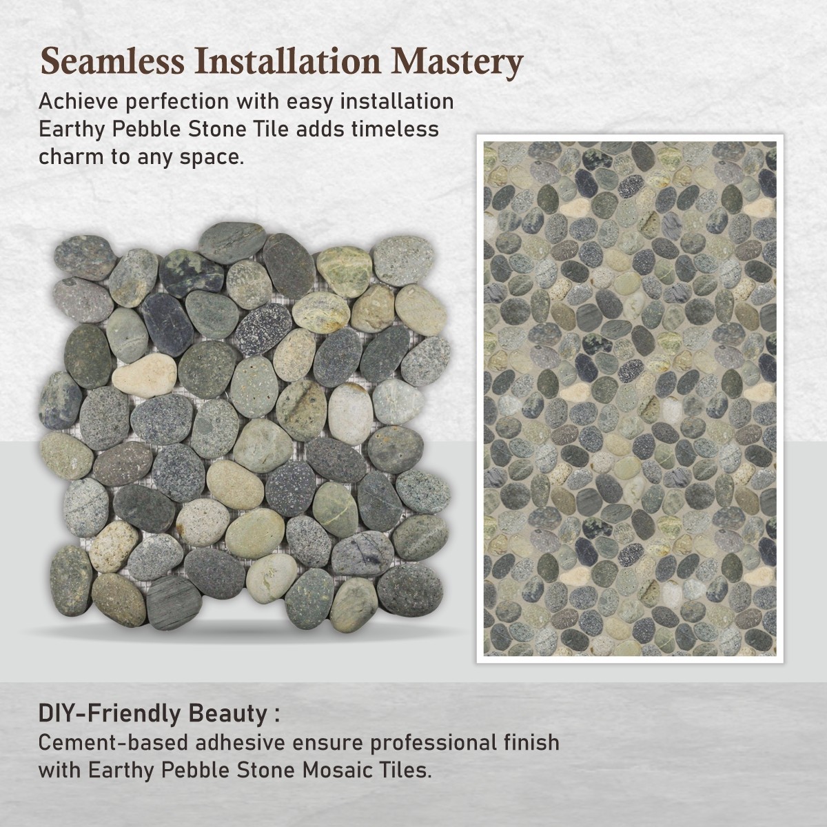Tan Pebble Natural Stone Mosaic Wall & Floor Tile ($11.50/SqFt)