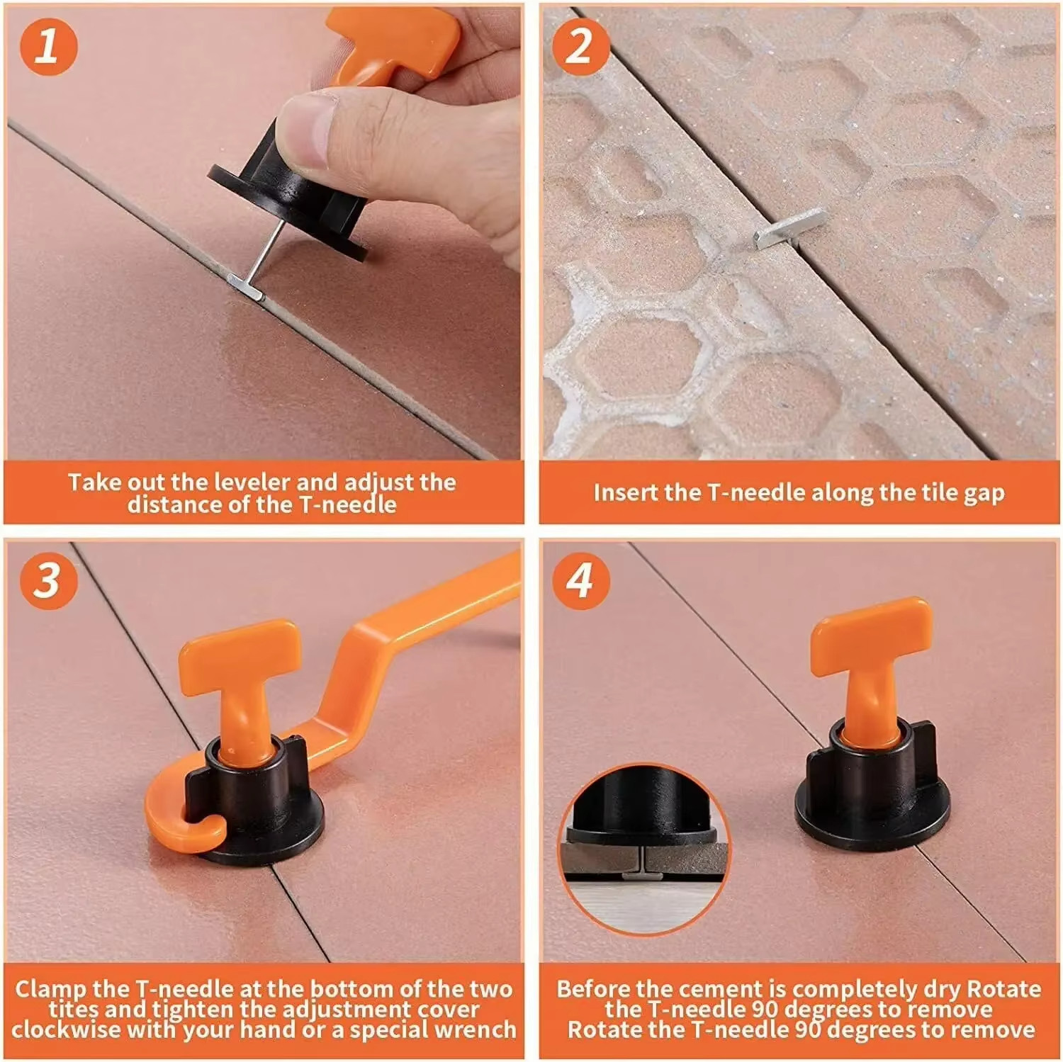 51pcs Floor Tile Leveling System Clips Spacers Ceramic Porcelain Construction