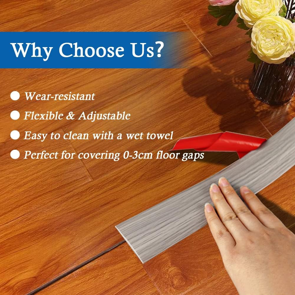 Floor Transition Strip Self Adhesive Floor Cover Strips Laminate 1.57″ Wide Viny