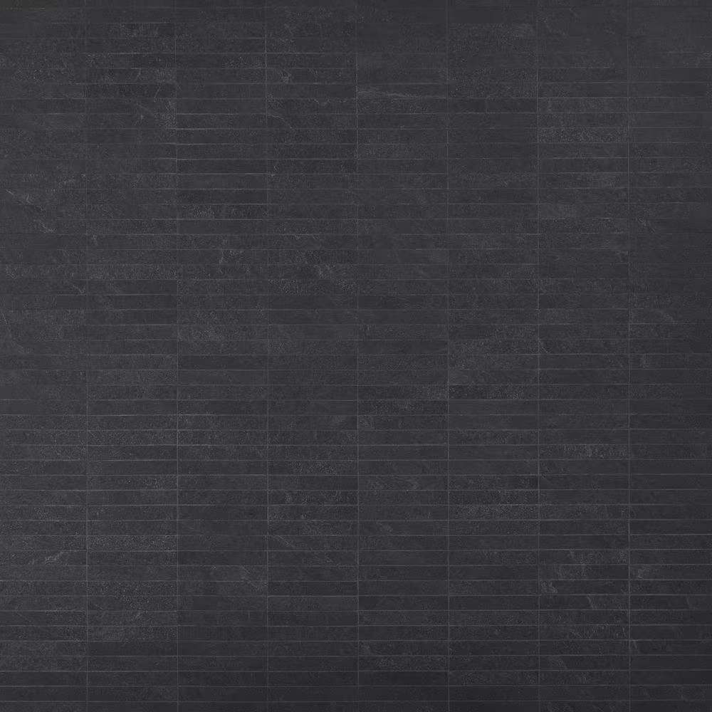 Monolith Charcoal Black 11.81 In. X 11.81 In. Stacked Matte Porcelain Mosaic Flo
