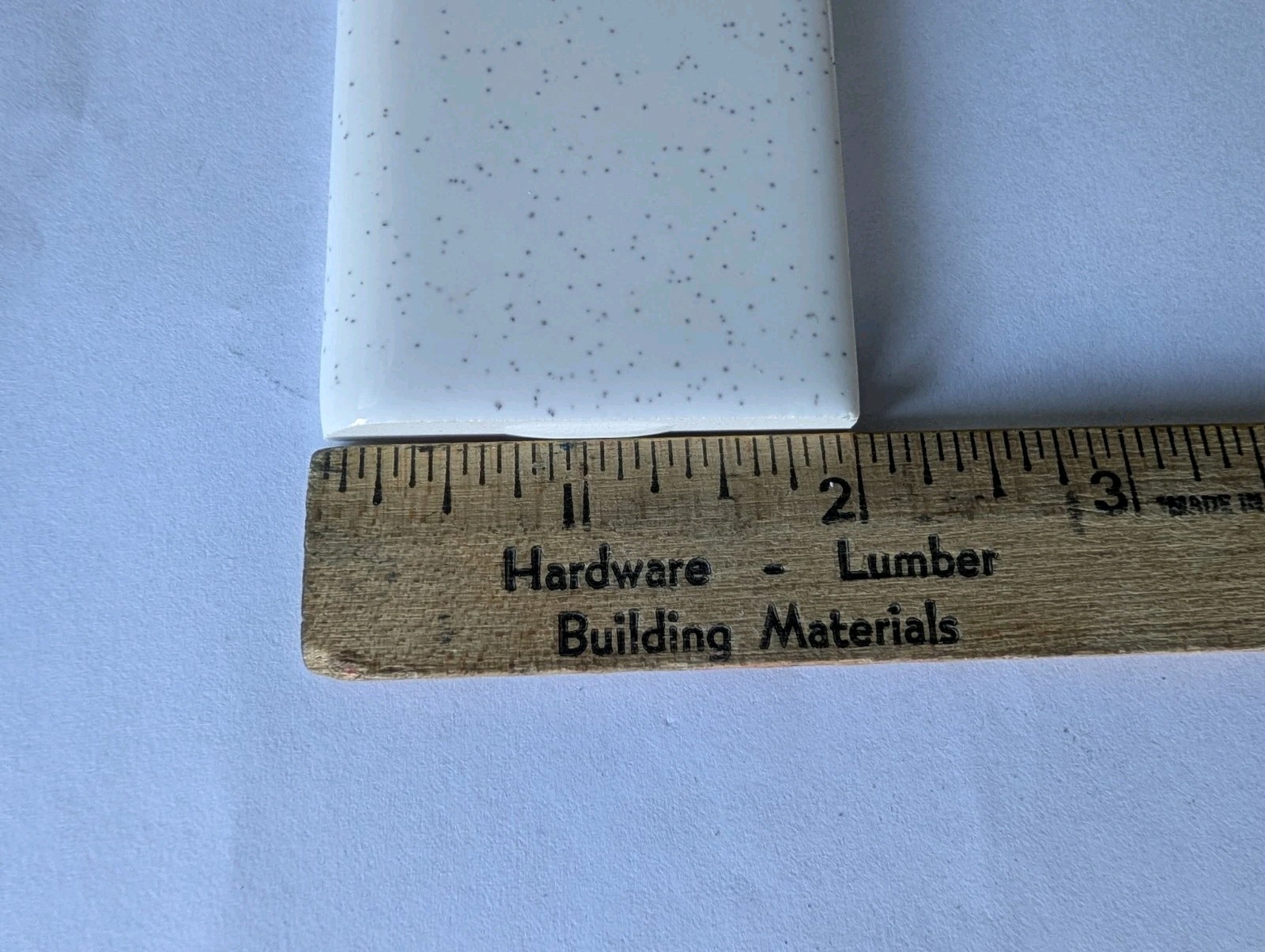 2 pieces S4269 2×6 Ceramic Tile 0147 Pepper White Daltile AO 45 thinset bullnose