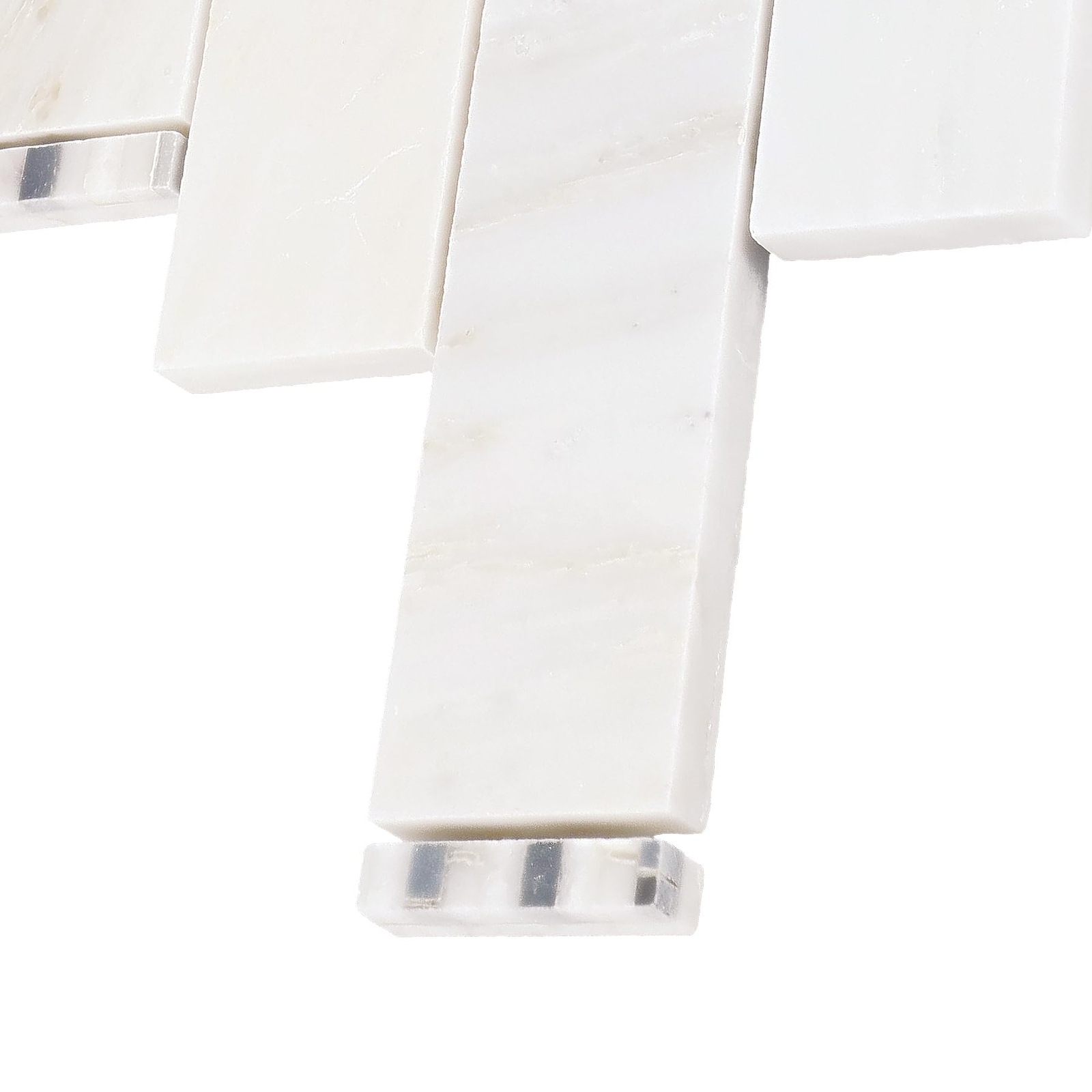 TileHQ Random Linear Mosaic in First Snow Elegance with Polished Finish