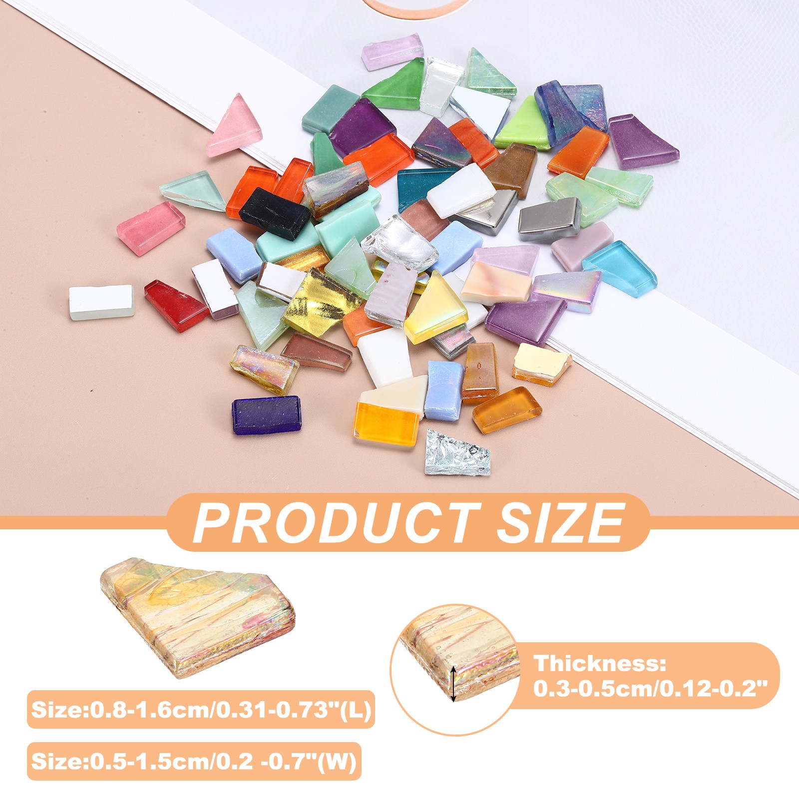 Irregular Glass Mosaic Tiles, 300G/0.7LB Stained Glass Sheets, Brown Series