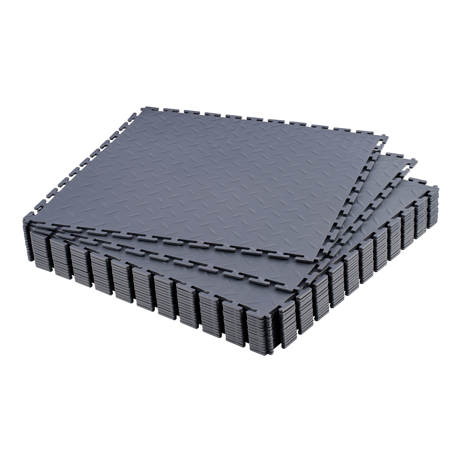 VEVOR Garage Floor Tiles Interlocking 16 Pack 20.2×20.2×0.2 in PVC Graphite Gray