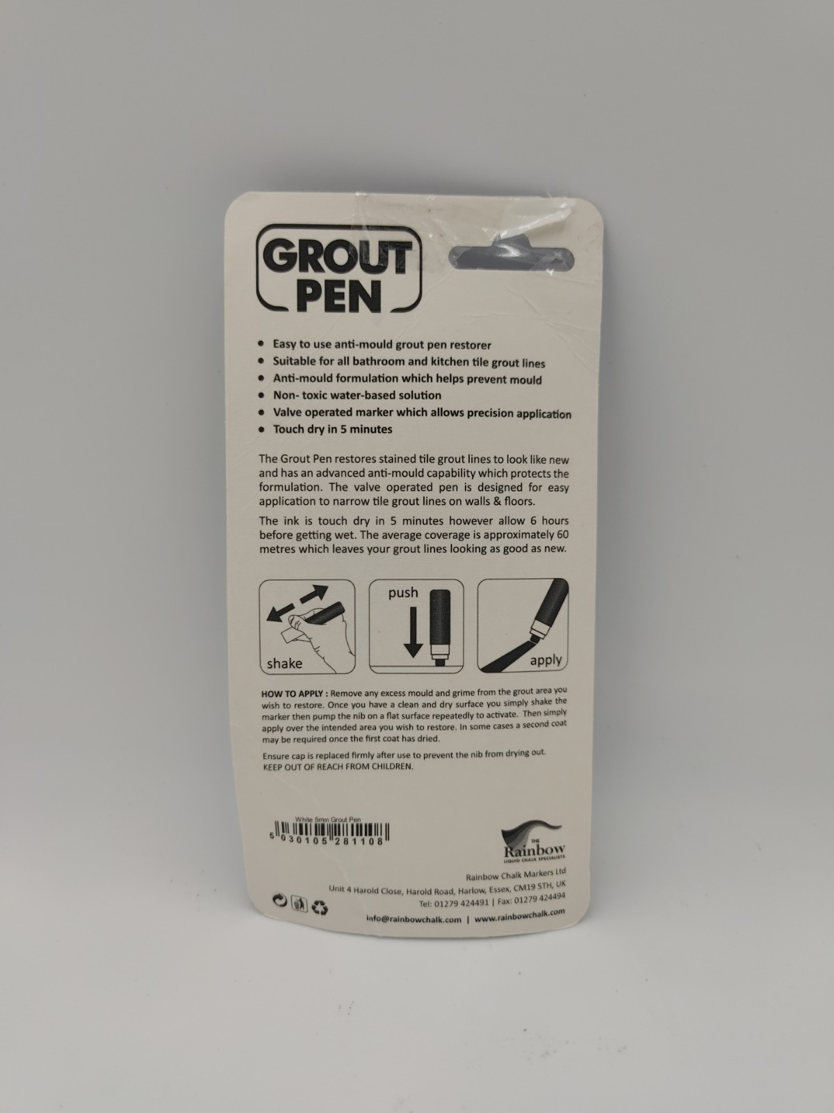 Grout Pen White Tile Paint Marker: Waterproof Tile Grout Colorant and Sealer Pen