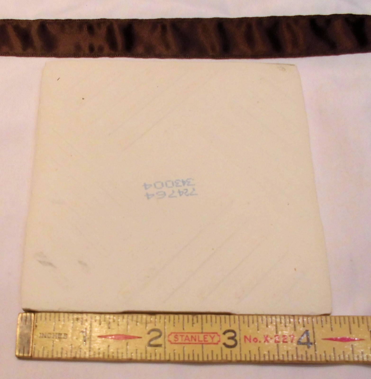 1 pc. *White* Ceramic Tile 4-1/4″ Crystal Glazed, Made in USA, New Old Stock