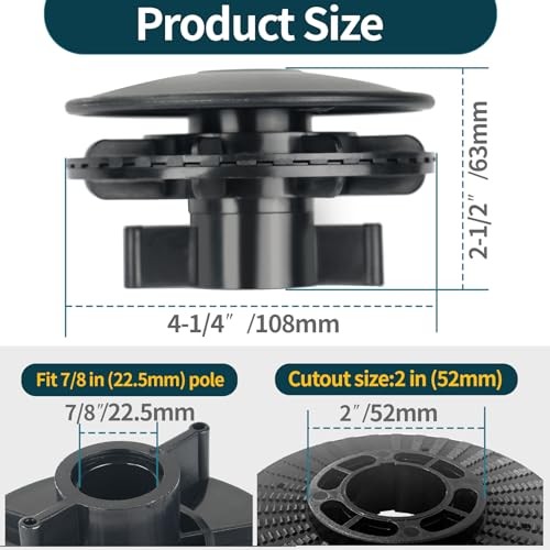 Boat Vent Black Boat Hatch Cover Support Mushroom Cap 4-1/4 inch