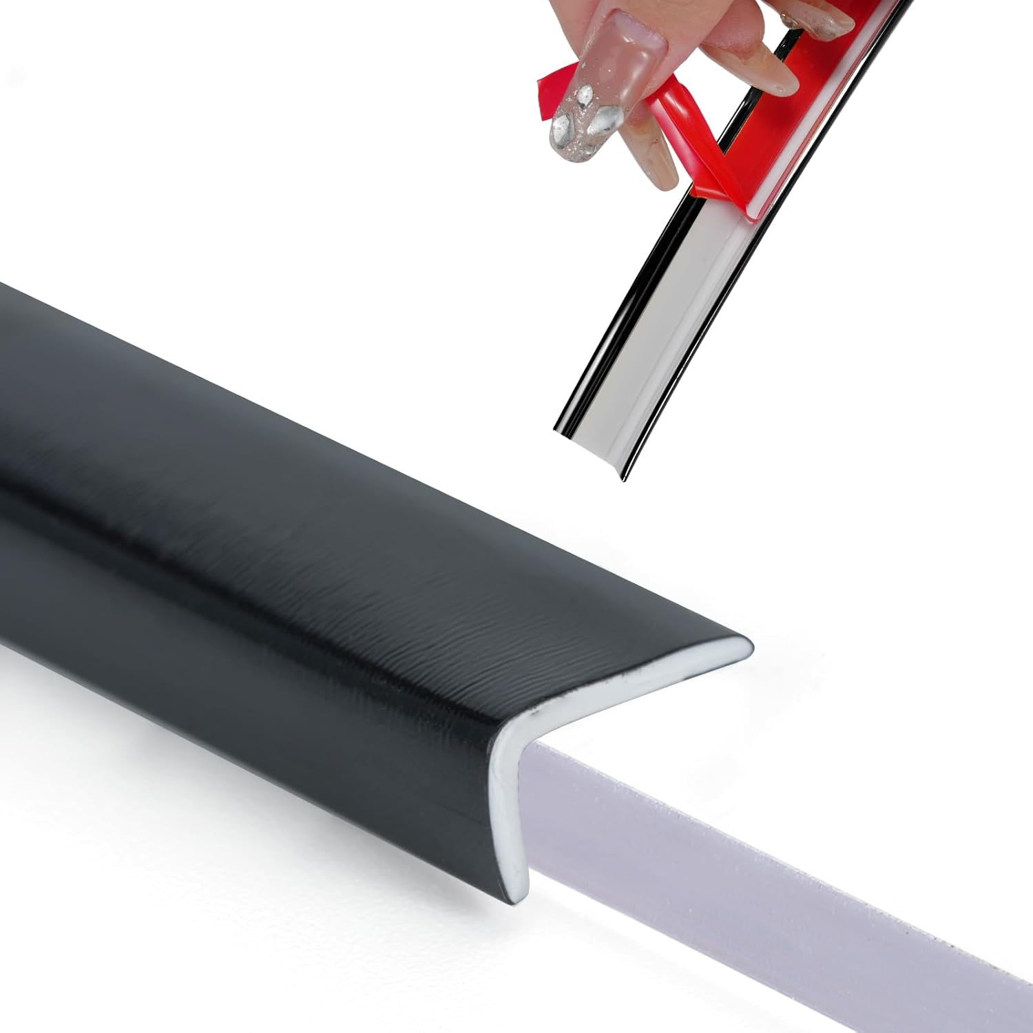Peel and Stick Vinyl Corner Trim， 20FT L-Shape Tile Outside Corner Molding Vinyl