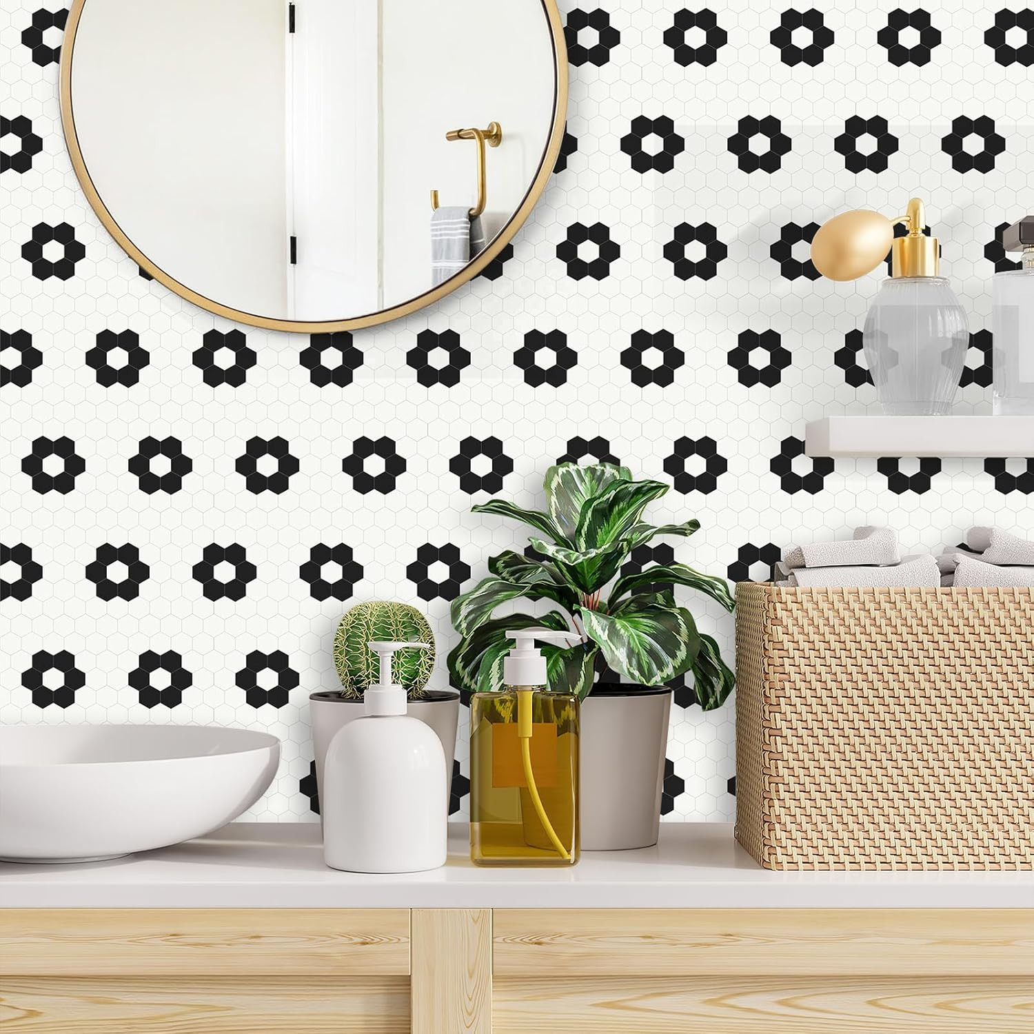 Waterproof Peel and Stick Vinyl Floor Tiles for Home and Bathroom (20 Pcs)