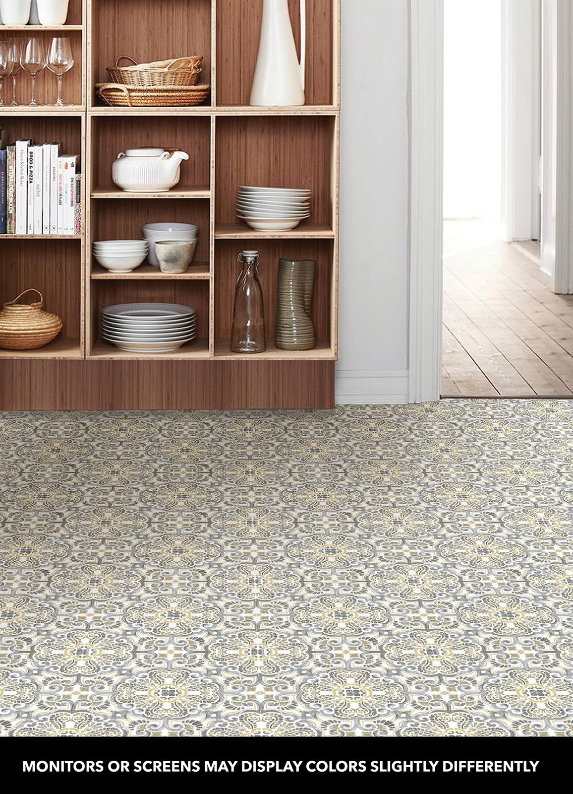 FloorPops FP2947 Antico Peel & Stick Floor Tiles Multicolor