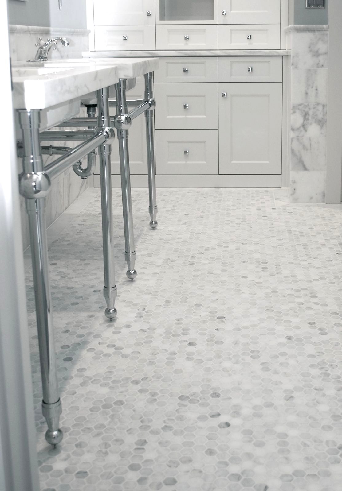 Carrara White 1″ Hexagon Polished Marble Mosaic Wall Floor Tile Backsplash Bath