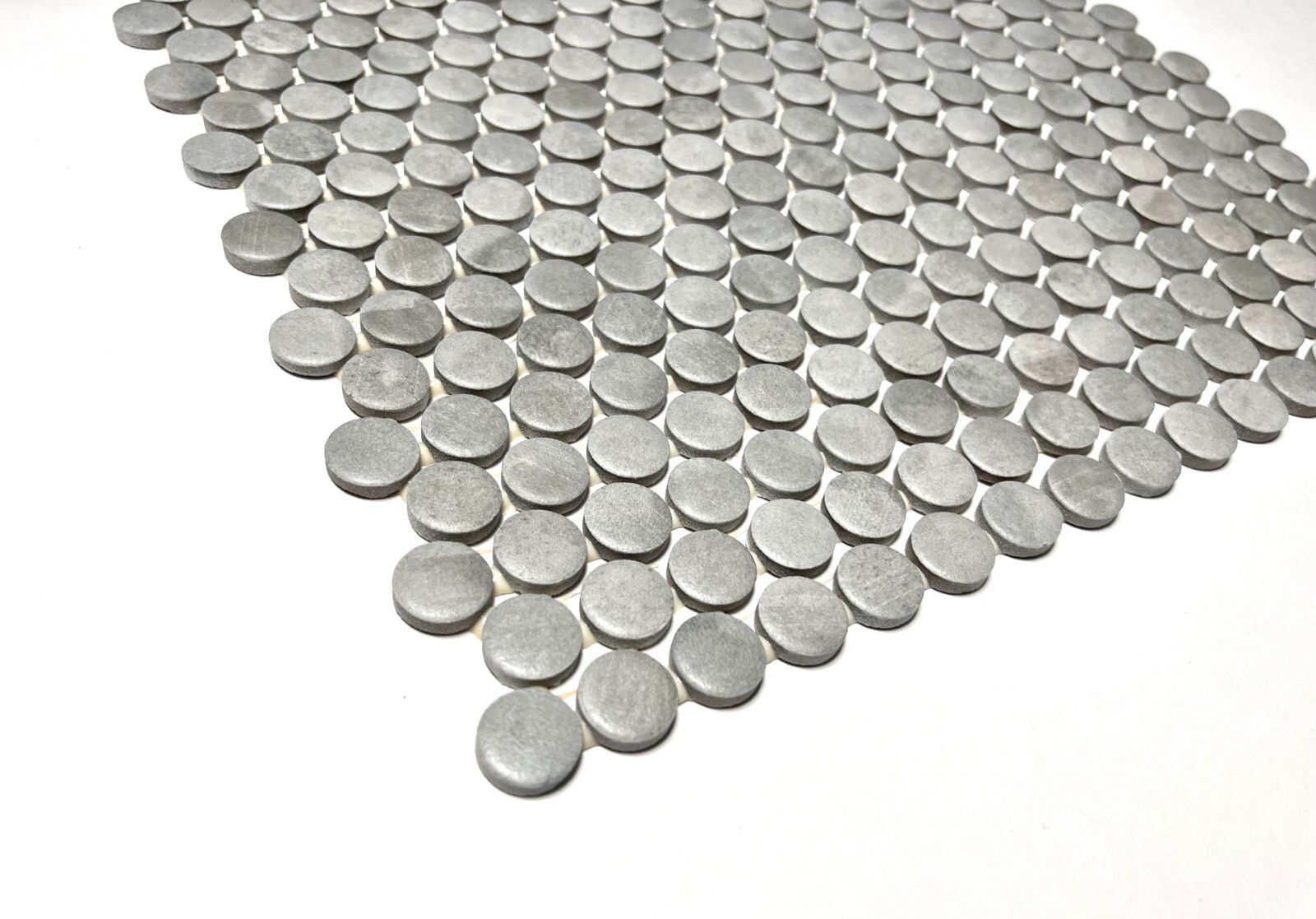 3/4″ Matte Cement Look Penny Round Ceramic Mosaic Floor Wall Backsplash