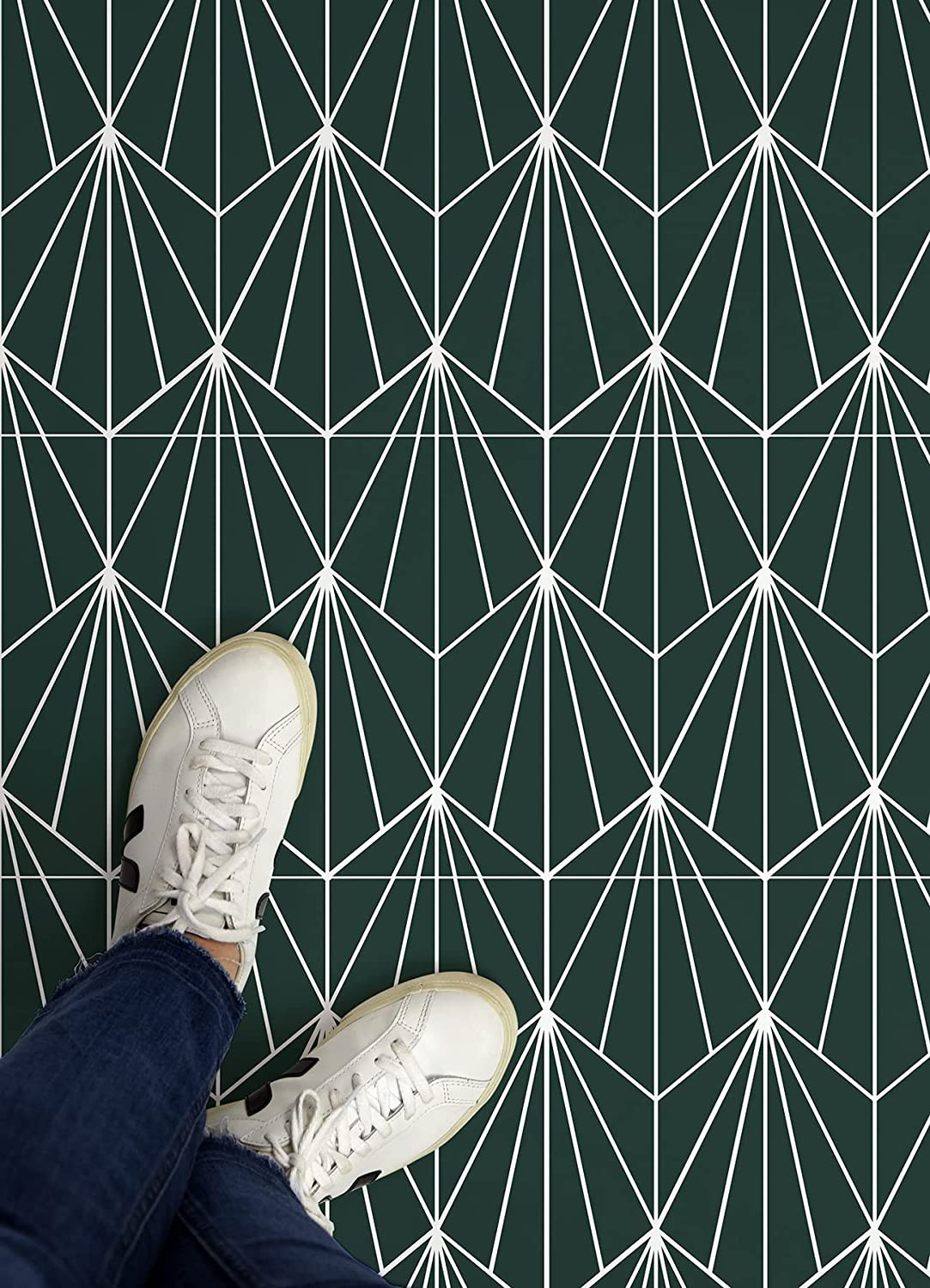 FP3926 Beryl Peel & Stick Floor Tiles Green Emerald 12″L X 12″W X 0.06″T