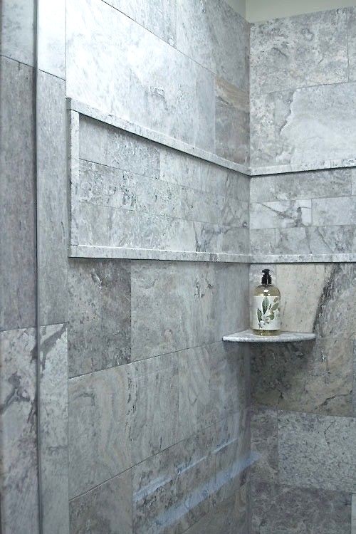 3/4×12 Silver Travertine Chair Rail Cubic Liner Profile Trim Molding Wall Tile