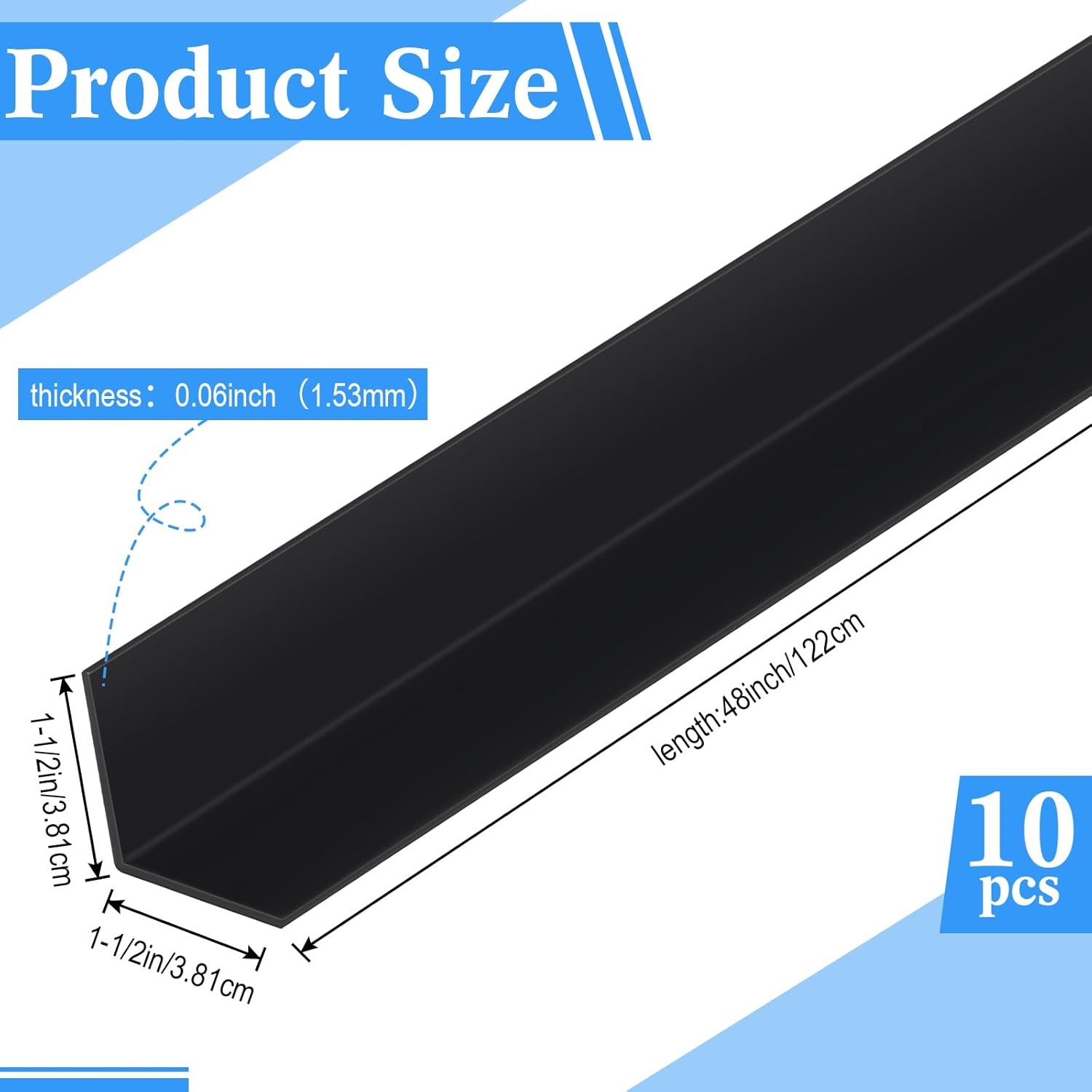 10 Pcs Wall Corner Protector Guards, 1-1/2 x 48 Inches Avoid Scratching Scuff…