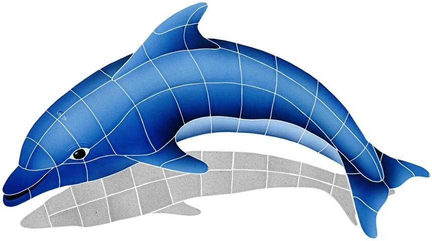 Mosaic Shadow Dolphins and Beach Balls for Swimming Pool or Wall – many choices