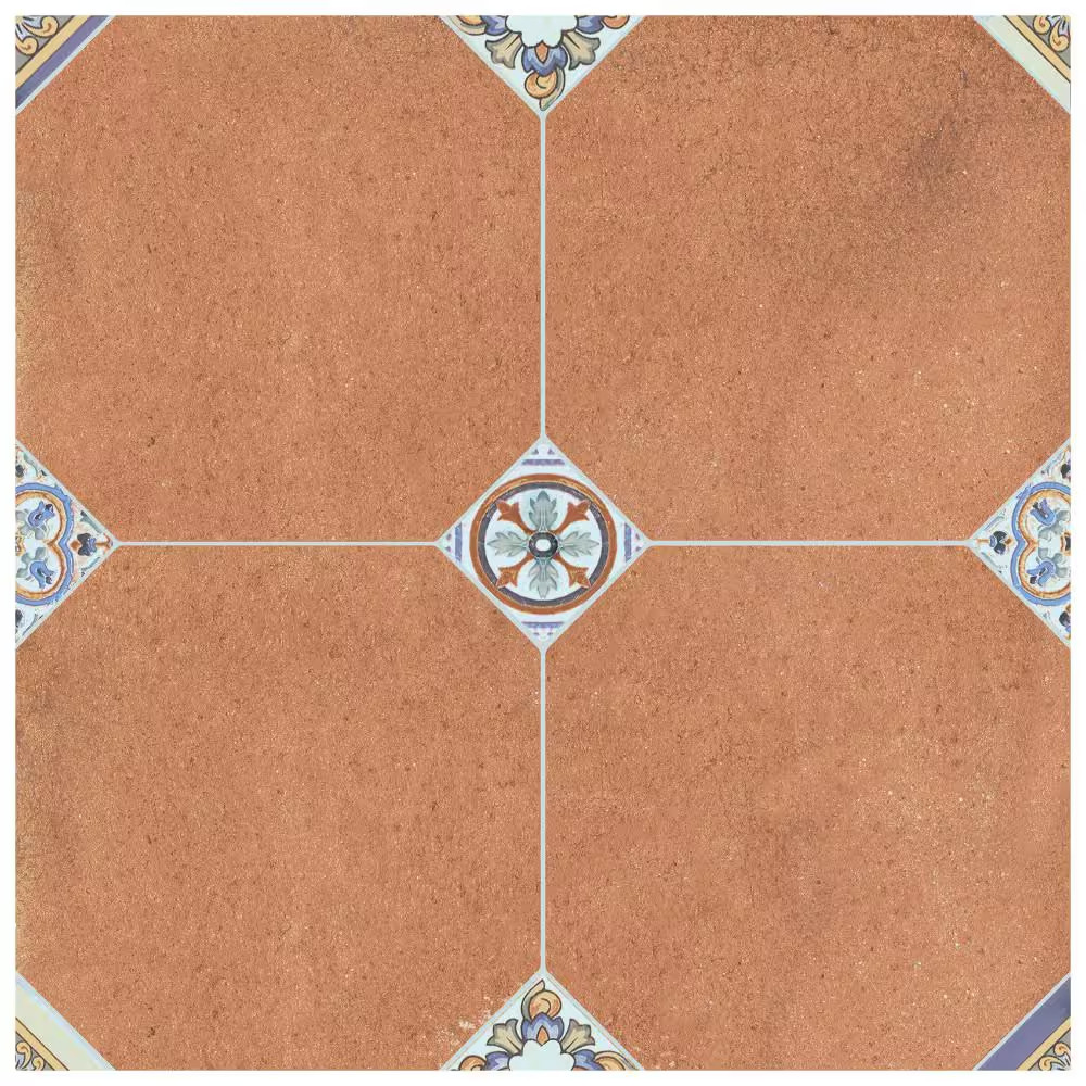 Manises Decor Cuero 13-1/8 In. X 13-1/8 In. Porcelain Floor and Wall Tile (10.98