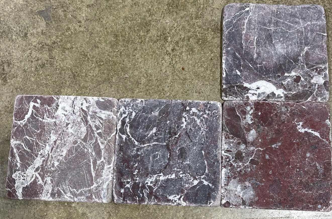 Purple Rosso Levanto Natural Stone Tile Kitchen Remodel Hall 6×6 (1 Tile) T-98B