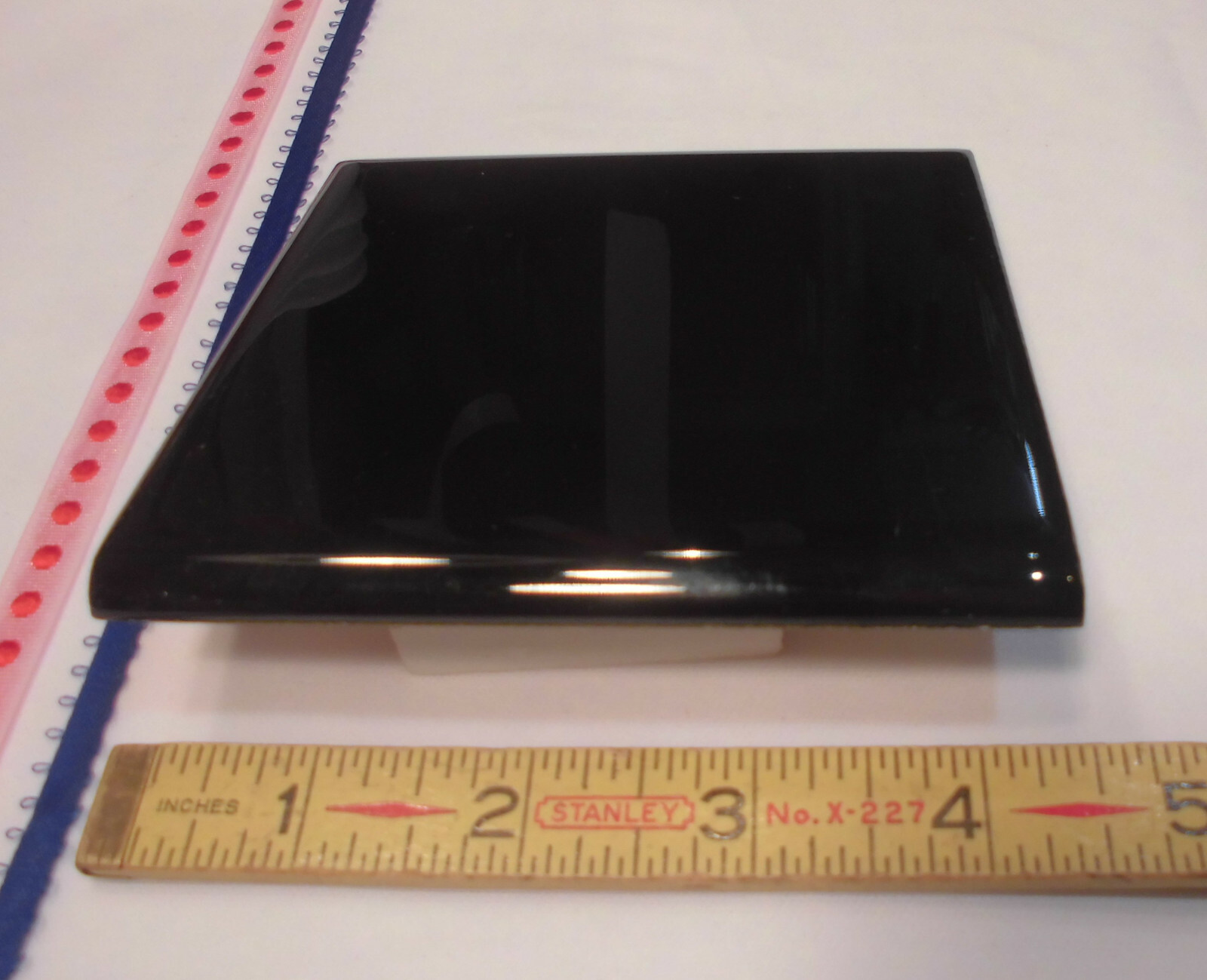 1 pc. *Gloss Black* 4-1/4″ Ceramic Bullnose Tile by American Olean NEW MINT