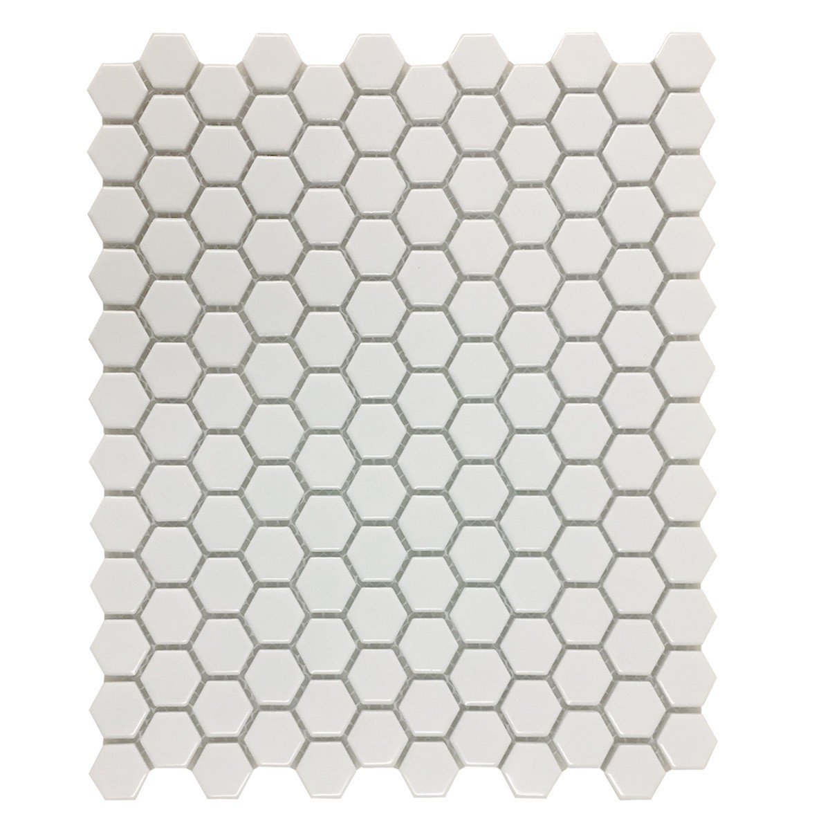 Porcelain Mosaic Hexagon Glossy White Floor and Wall Tile 19.3 SQ FT