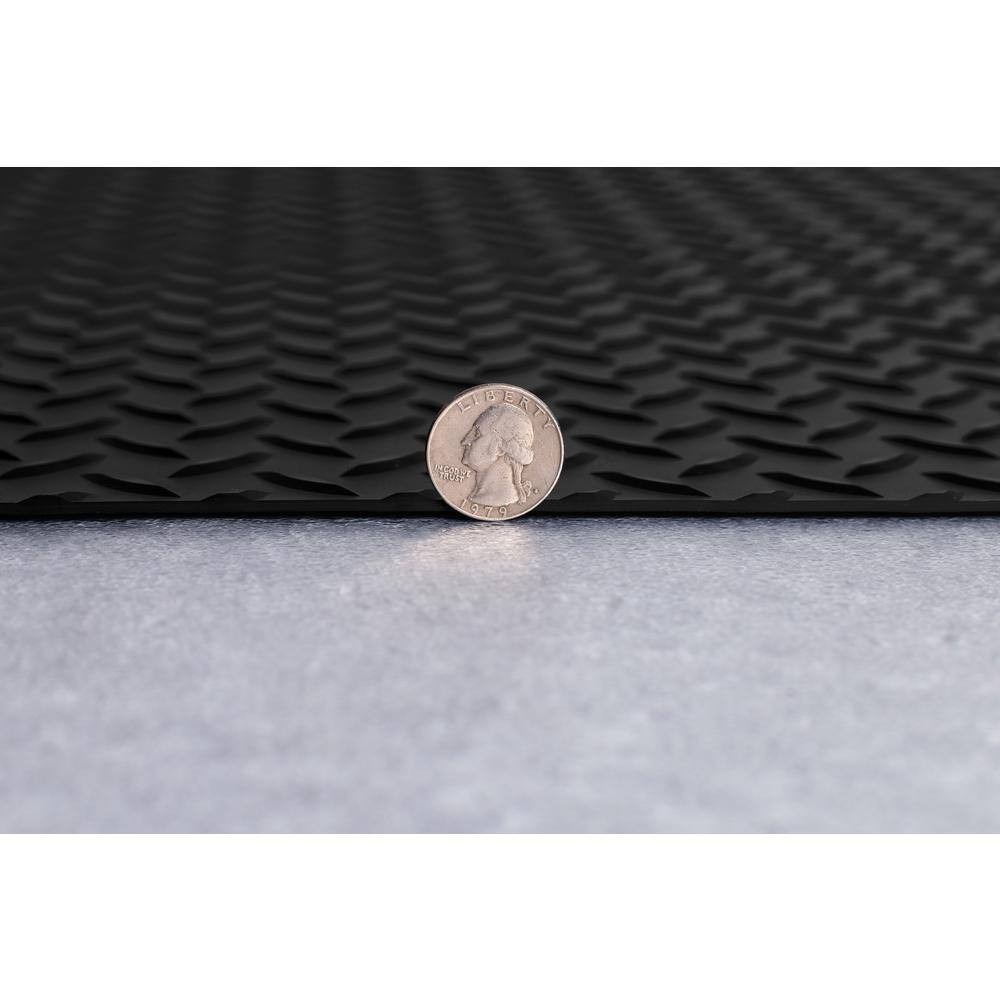 Diamond Tread 5 Ft. X 10 Ft. Midnight Black Commercial Grade Vinyl Garage Floori