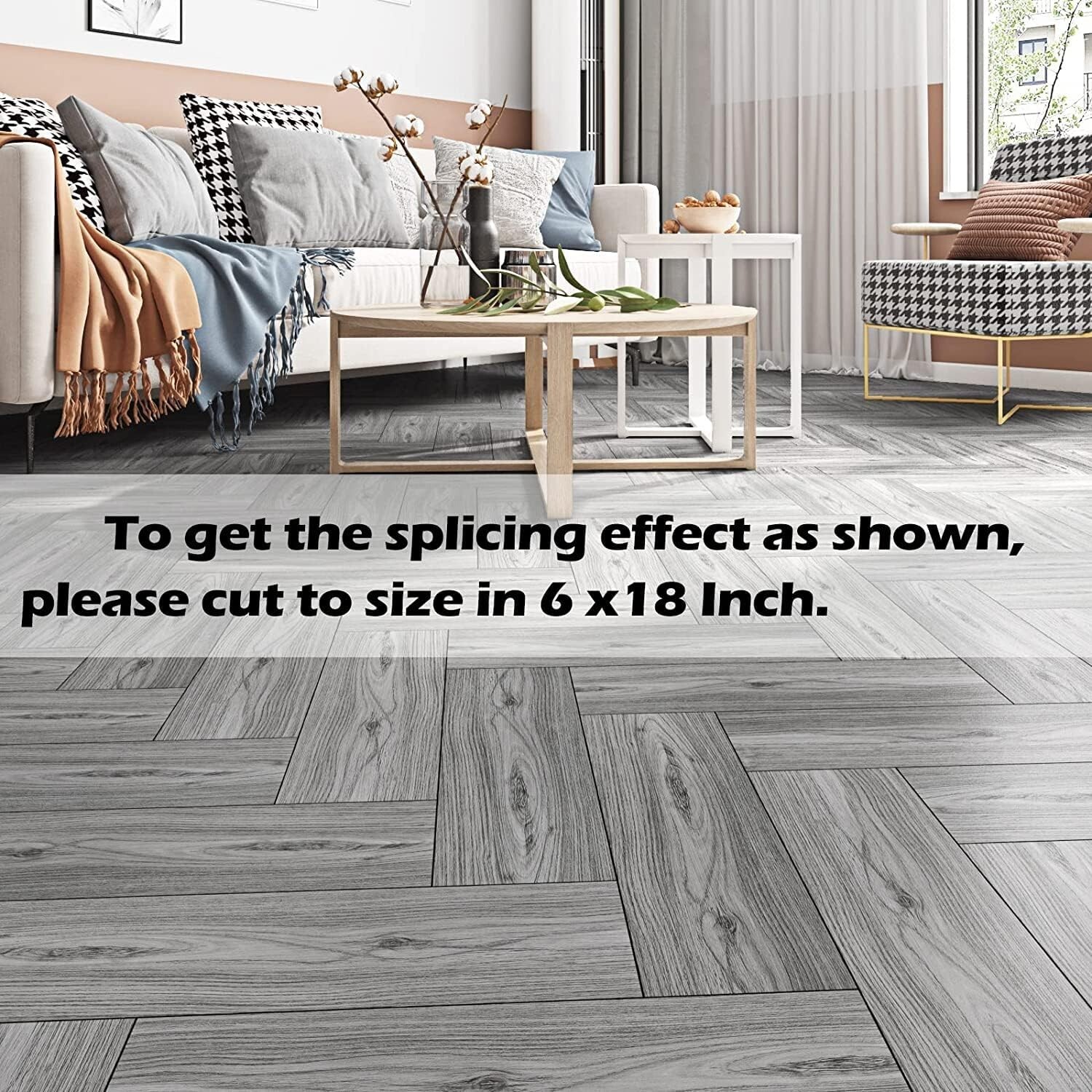 2pk- 6″X36″ 30 Sheets Peel & Stick Floor Tile Waterproof Grey Wood Vinyl Floor
