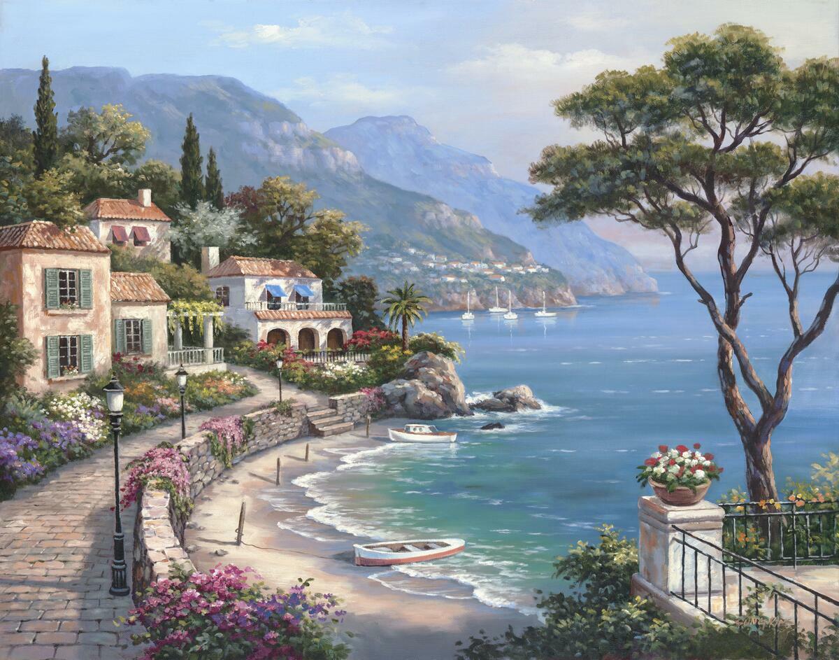 Ceramic Tile Mural Kitchen Backsplash – SK-Escape – Tuscan – Italian – Landscape
