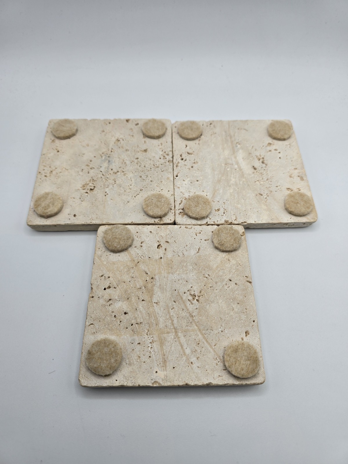 Coaster Tile Set Of 3 Wine Vino Label Hand Painted Chiaro Natural Stone Vintage