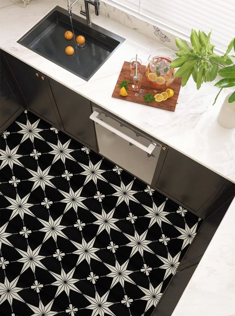 Peel and Stick Floor Tile： 20 Pcs Floor Tile Stick Waterproof, 11.81 in *11.81 i