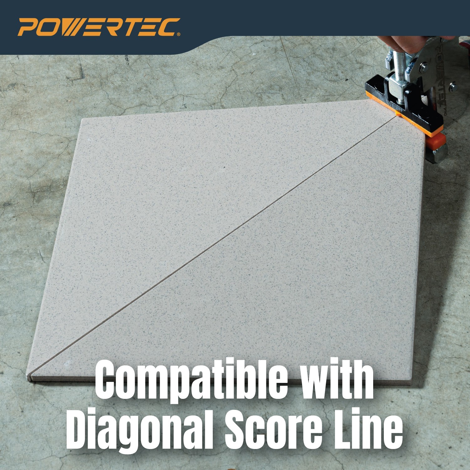 POWERTEC PRO Large Format Tile Breaker – 1-1/2″ Throat, Breaks Tile Up to 9/16″