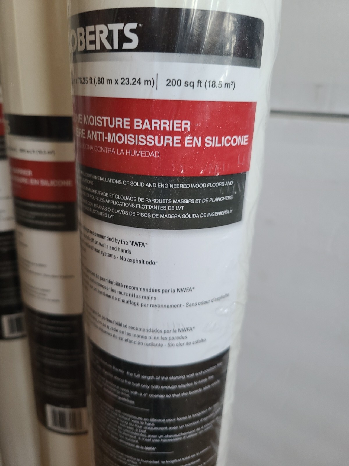 ROBERTS 70-198 Silicone Moisture Barrier 200 sq 31.5 in. x 76.25 ft. Lot of 4