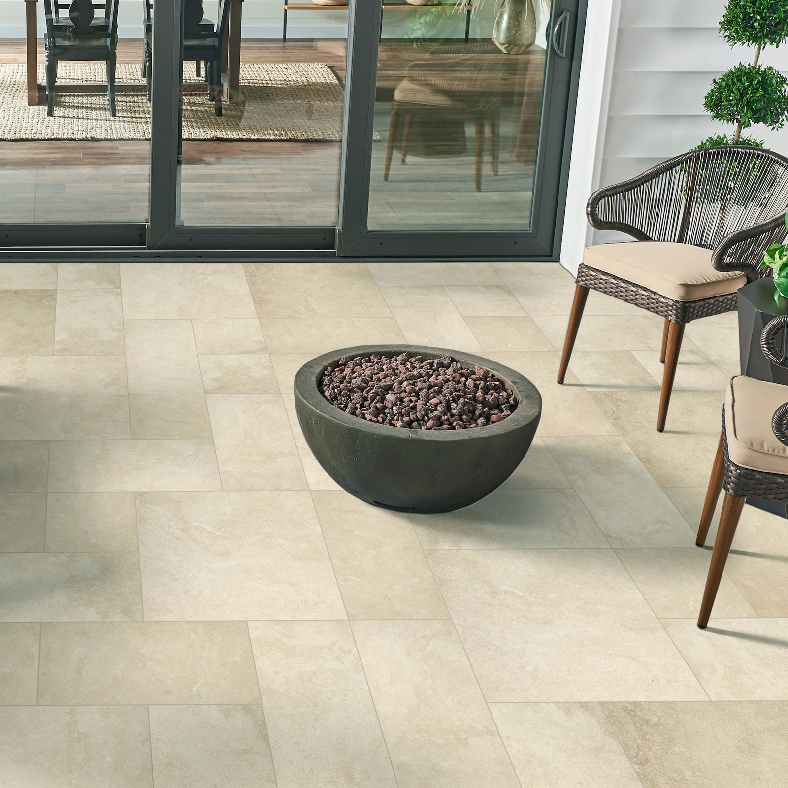 Ackland AKLNPAVAPTM-PL Ava Matte Pattern Porcelain Paver Kit – – Off White